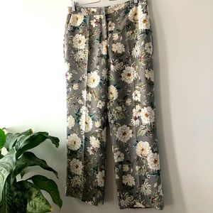 Floral straight leg trousers/pants from Zara